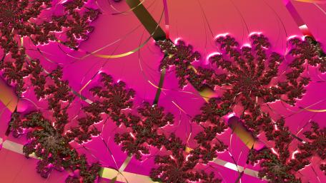 Crimson Fractal Forest wallpaper