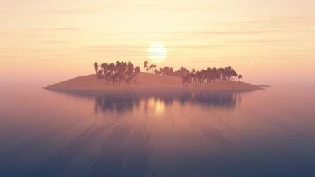 Serene Island Sunset wallpaper