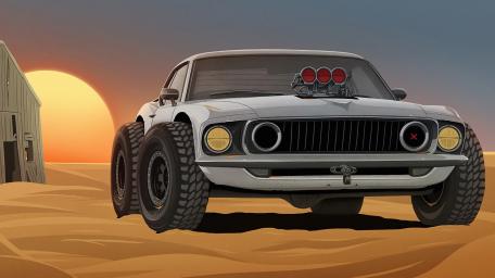 Muscle Car Dominance at Sunset wallpaper