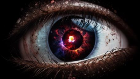 Fiery Gaze of the Soul's Window wallpaper