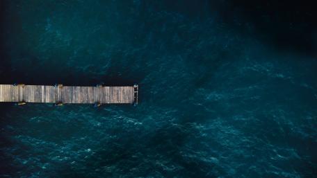 Pier into the Azure Depths wallpaper