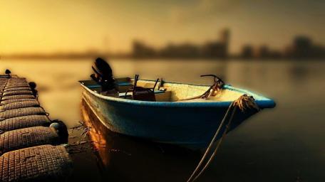 Ai generated Aluminum skiff wallpaper