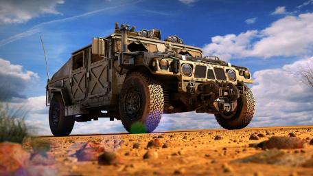 Rugged Military Hummer Vehicle on Desert Terrain wallpaper