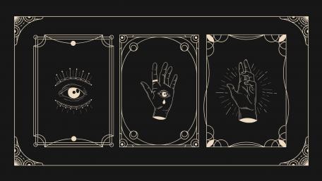 Tarot Cards - Mystic Symbols Triptych Wallpaper wallpaper