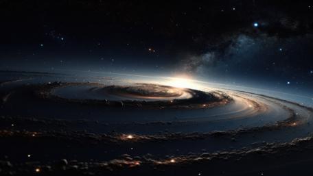 Galactic Splendor in the Cosmic Dark wallpaper