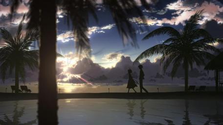 Tropical anime scenery wallpaper
