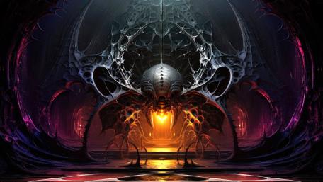 Mystical Alien Throne Room wallpaper