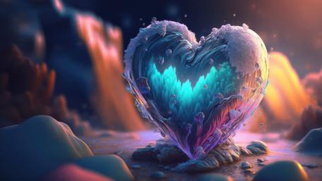 Icy Heart in a Fiery World wallpaper