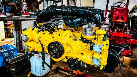 FA20DIT Engine in yellow wallpaper