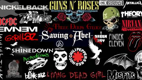 Classic Rock Band Logos Collage wallpaper