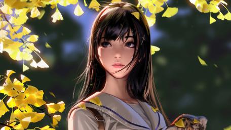 Autumn Serenity in Anime Style wallpaper
