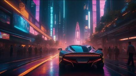 Futuristic Neon Urban Dreamscape wallpaper