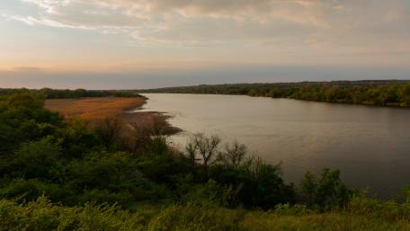 Tranquil River at Dusk Scenery wallpaper