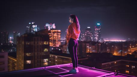 City Lights Contemplation wallpaper