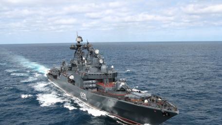 Mighty Naval Destroyer in Action wallpaper
