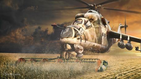 Mighty Mil Mi-24 in Action wallpaper
