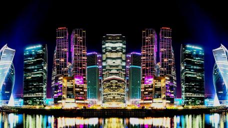 Moscow Symmetrical Urban Cityscape wallpaper