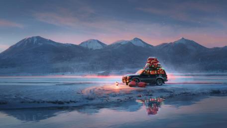 Winter Escape in a Cozy SUV wallpaper