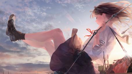 Playful Serenity in Golden Hour wallpaper