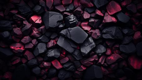 Glowing Rubies Amongst Dark Stones wallpaper