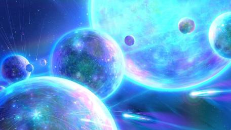 Cosmic Dreamscape of Vibrant Planets wallpaper