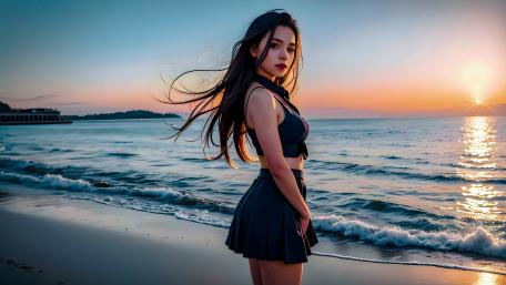 Enigmatic Dusk by the Sea wallpaper