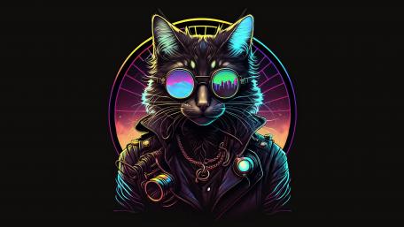 Futuristic Feline Elegance wallpaper