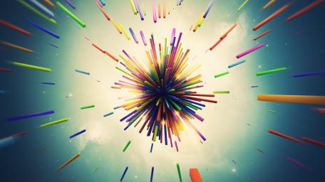 Explosion of Colors in Abstract Space wallpaper
