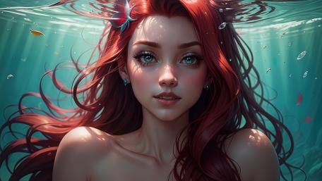 Enchanting Underwater Mermaid Gaze wallpaper