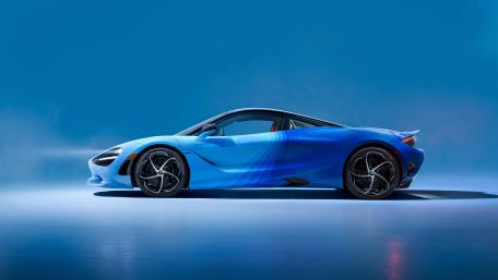 Sleek Blue McLaren 750S Supercar Elegance wallpaper