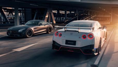 High-Performance Icons: Nissan GT-R and AMG GTR wallpaper