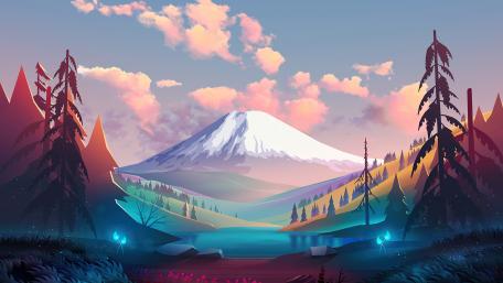 Mystical Mountain Sunrise wallpaper