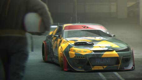Racing Nissan Silvia in Garage wallpaper