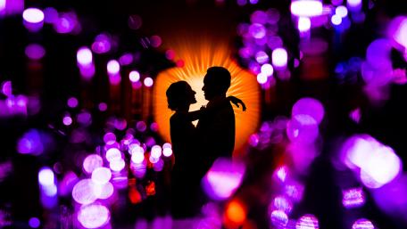 Neon Symphony of Love and Dance wallpaper