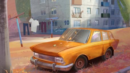 Autumn's Caress on an Urban Landscape wallpaper