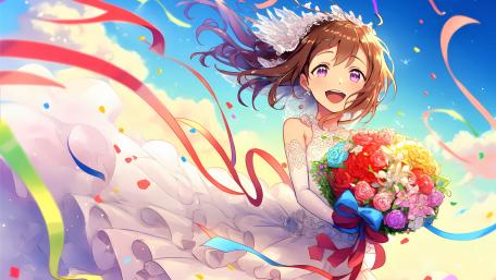 Joyful Bride in a Whimsical Dream wallpaper