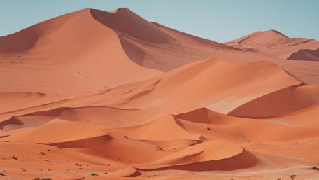 Desert Dunes in Vibrant Orange Tones wallpaper