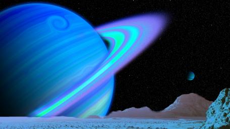 Majestic Saturn in Cosmic Splendor wallpaper