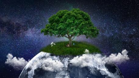 Harmony of Nature and Cosmos wallpaper