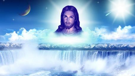Serene Divine Presence Amidst Nature's Majesty wallpaper