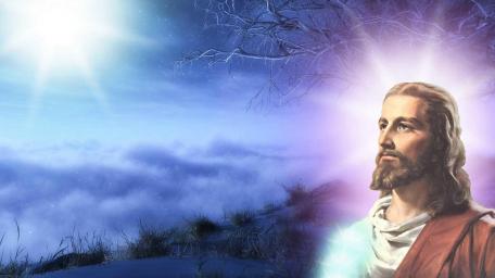 Serene Heavenly Vision with Jesus Christ wallpaper
