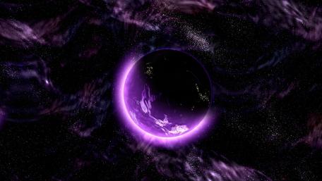 Cosmic Purple Planet in Space wallpaper