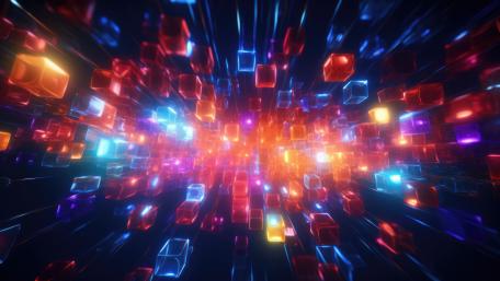 Vibrant Warp Speed Cube Tunnel wallpaper