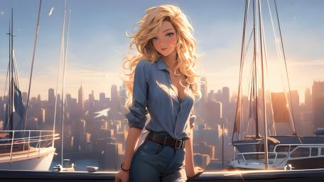 Sunny Marina Dreamscape wallpaper