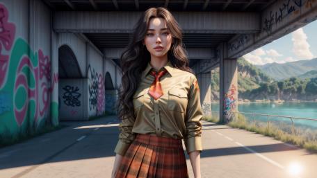Urban Elegance Amidst Graffiti wallpaper