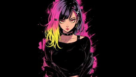 Neon Rebel Elegance wallpaper