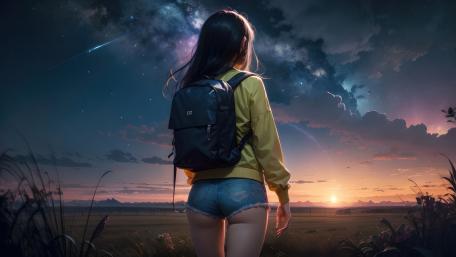 Stargazer's Twilight Journey wallpaper
