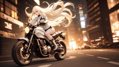 Biker Adventure in the Night City wallpaper