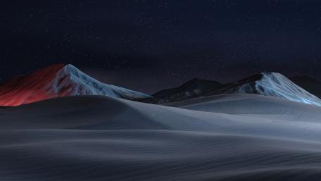 Midnight Whispers of the Snowy Peaks wallpaper