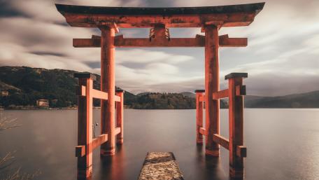 Serene Shinto Shrine Gateway wallpaper